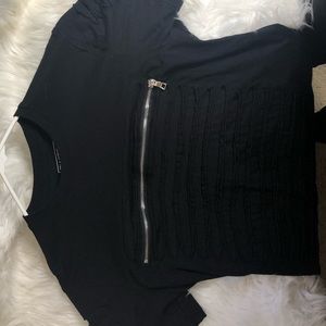 Black boys zipper shirt